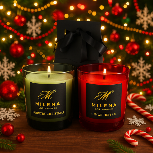 16 oz Ruby Red and Emerald Green Holiday Candles
